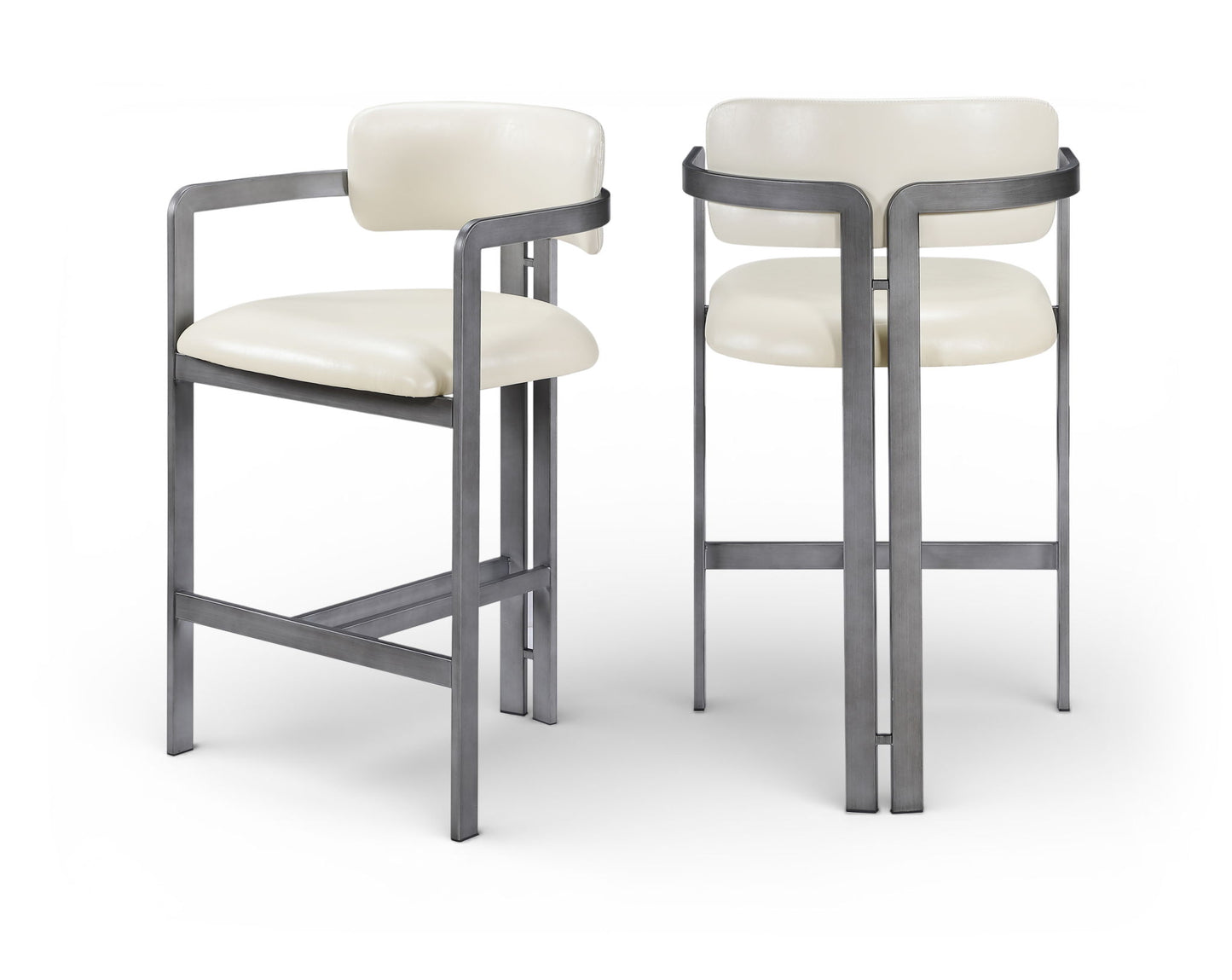 Aurum - Vegan Leather Upholstered Counter Stool With Gray Base