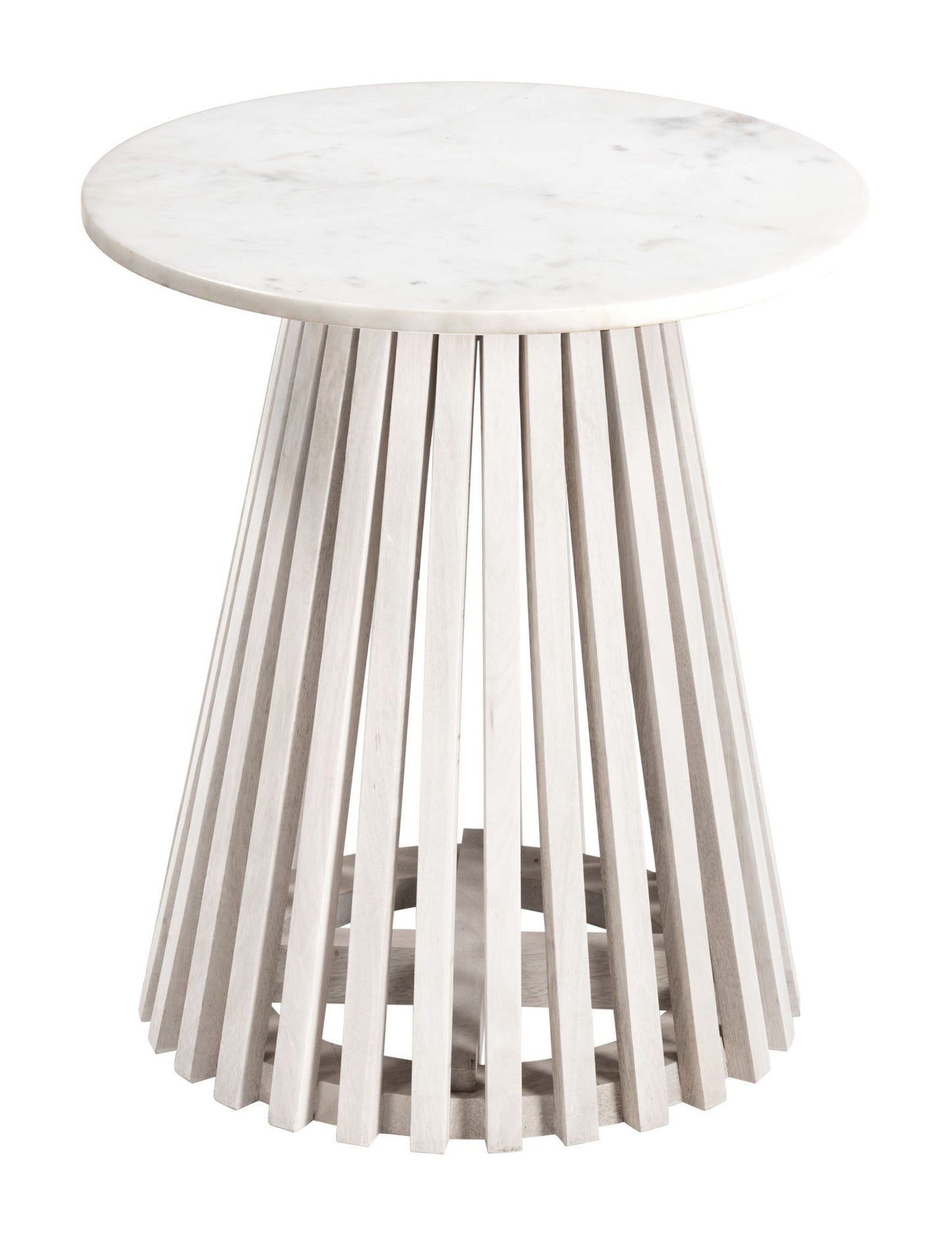 Mazara - Side Table - White / Natural