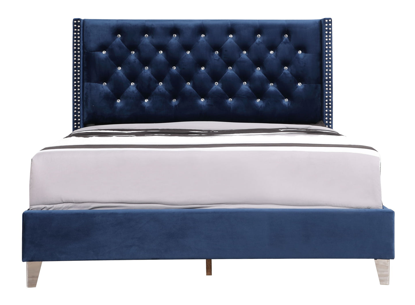 Glory Furniture - Julie - Faux Crystals Tufted Upholstered Bed