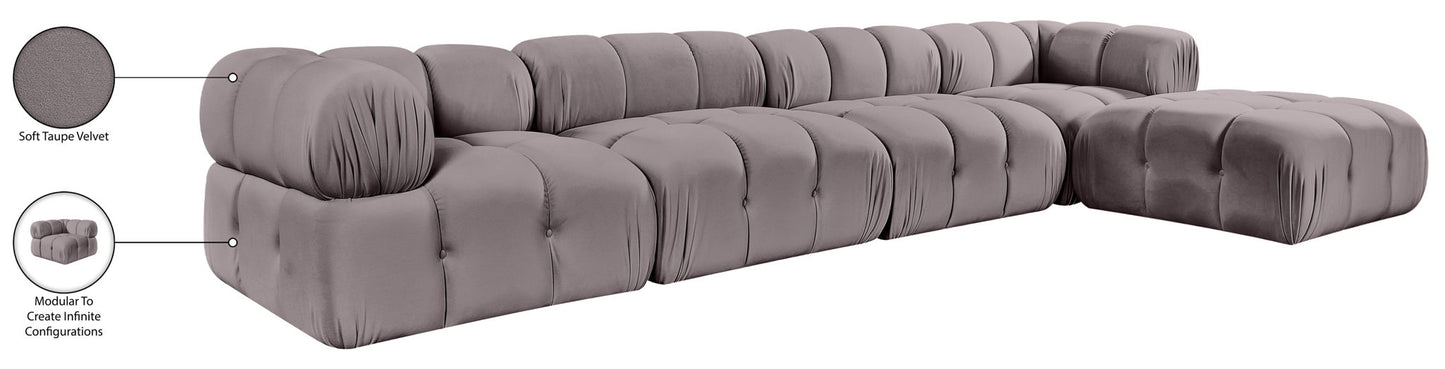 Orin - Fabric Velvet 5 Piece Modular Sectional