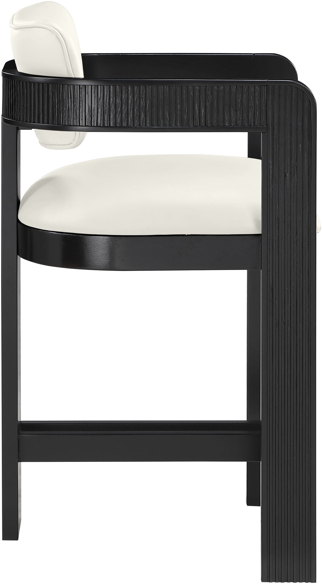 Sacha - Vegan Leather Upholstered Counter Stool With Black Base