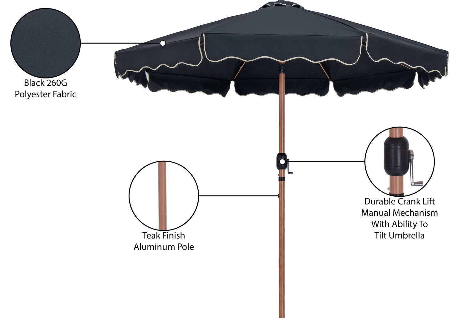 Amalfi - Patio Umbrella - Light Brown Pole