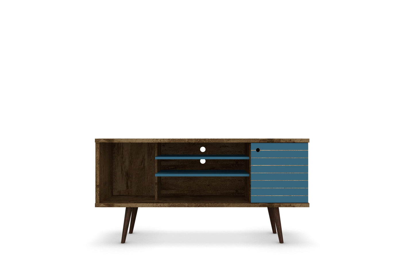 Manhattan Liberty - 53" TV Stand With Rustic Brown Frame