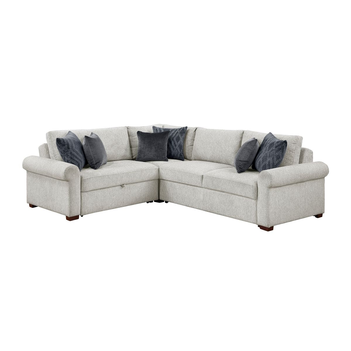 Isla 3-Piece Sectional with Pull-out Bed and Click Motion Back