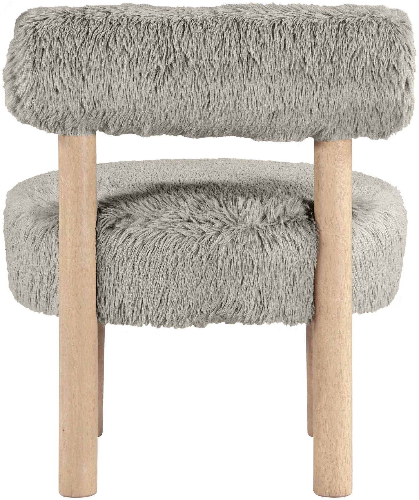 Ambre - Vegan Shearling Fabric Accent Chair - Taupe
