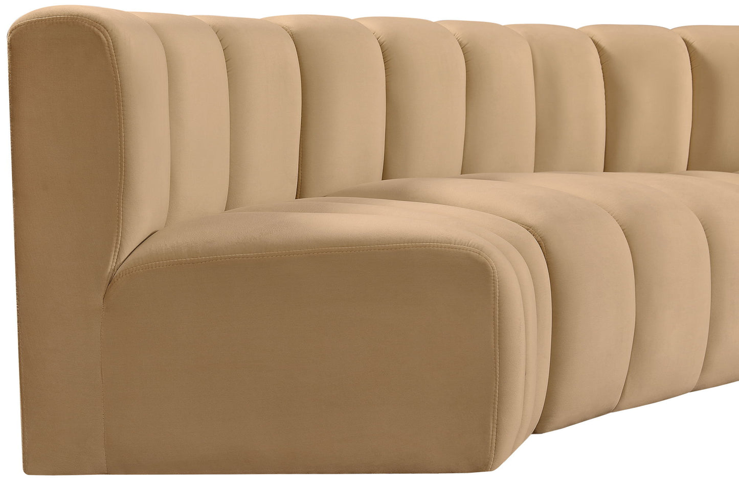 Arc - Velvet 5 Piece U-Shaped Modular Sofa