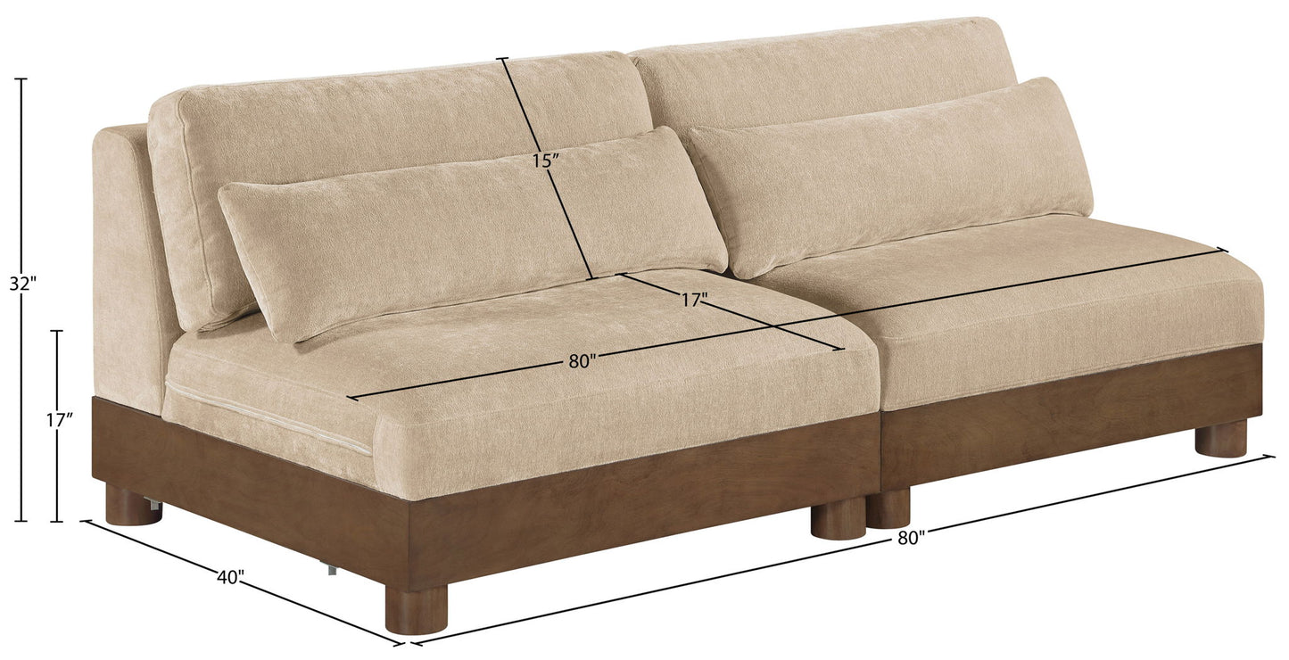 Turin - Chenille Fabric Upholstered Modular Sectional - Beige