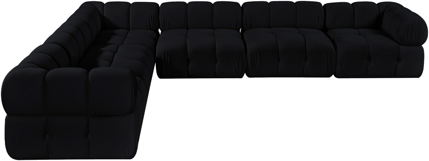 Orin - L-Shaped Velvet 6 Piece Modular Sectional