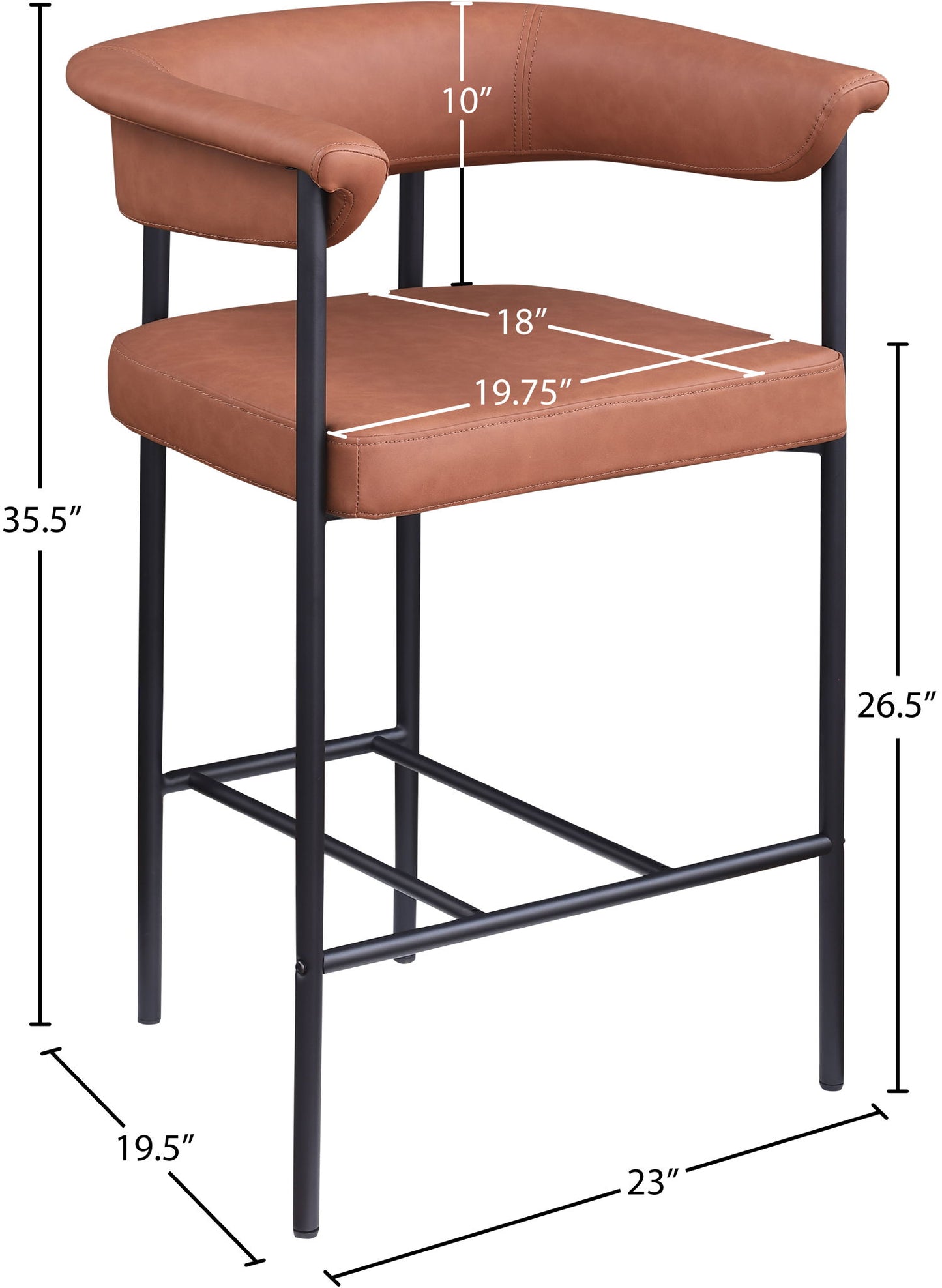 Malin - Faux Leather Counter Stool (Set of 2)
