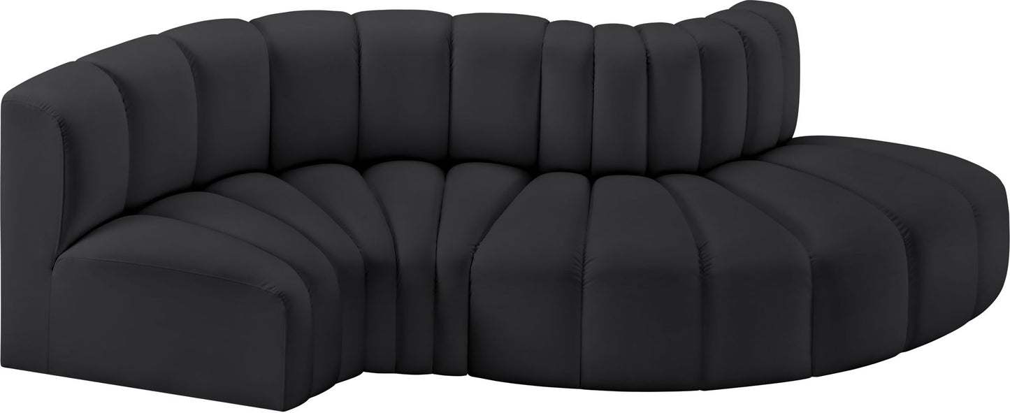 Arc - Faux Leather 4 Piece L-Shaped Modular Sofa