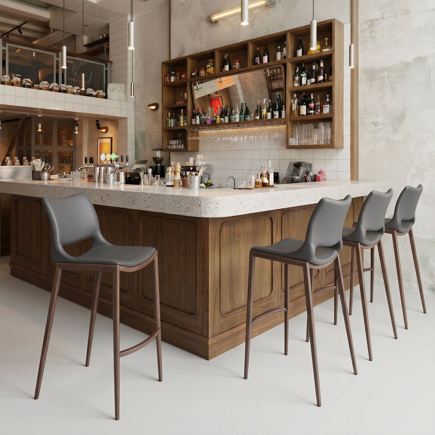 Ace - Bar Chair With Walnut Legs (Set of 2)