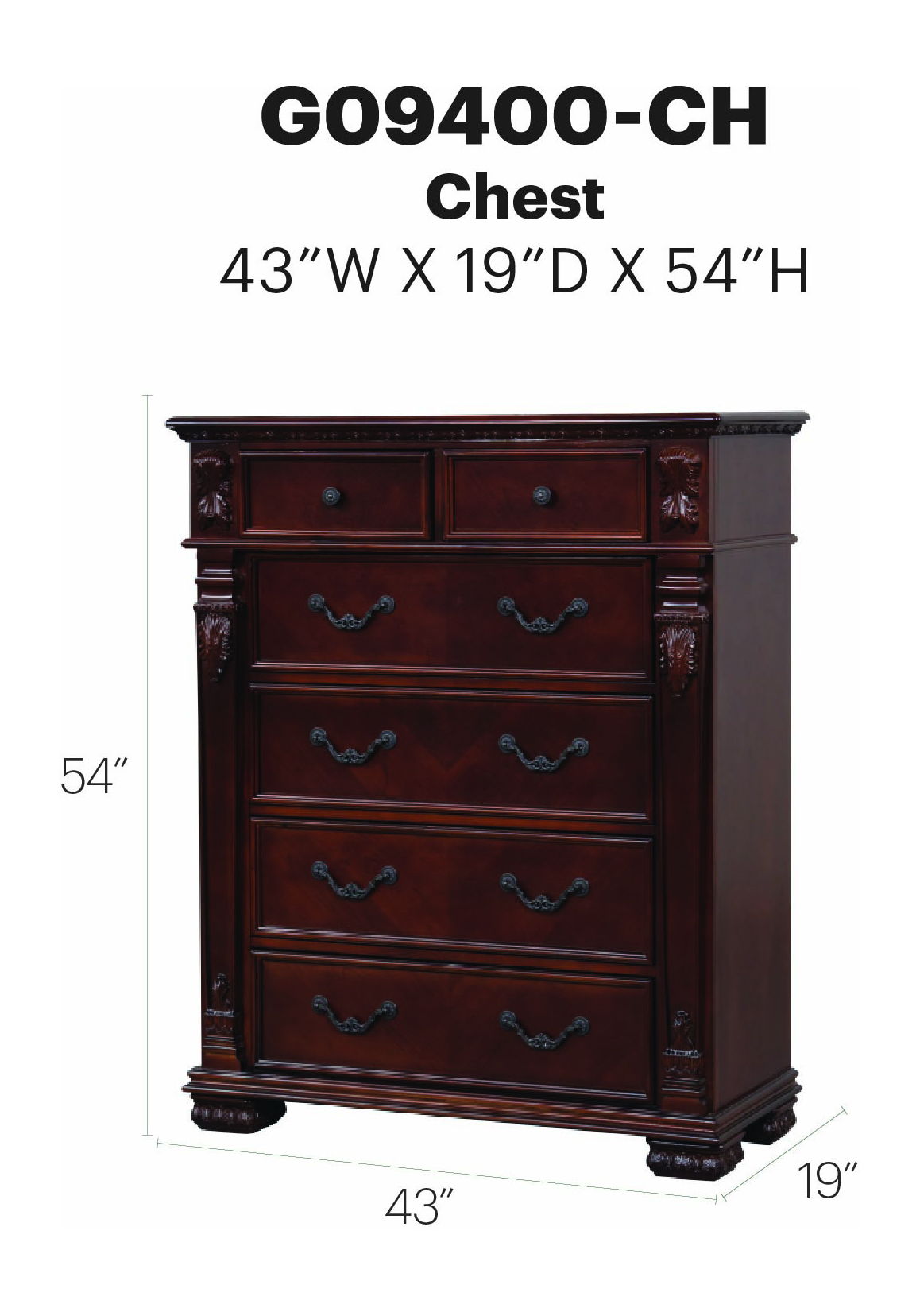 Lyndon - 6 Drawer Chest - Cherry