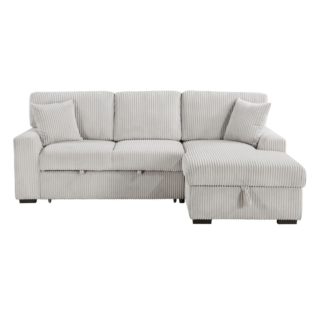 Marsh 2-Piece Sectional with Pull-out Bed and Right Chaise with Hidden Storage