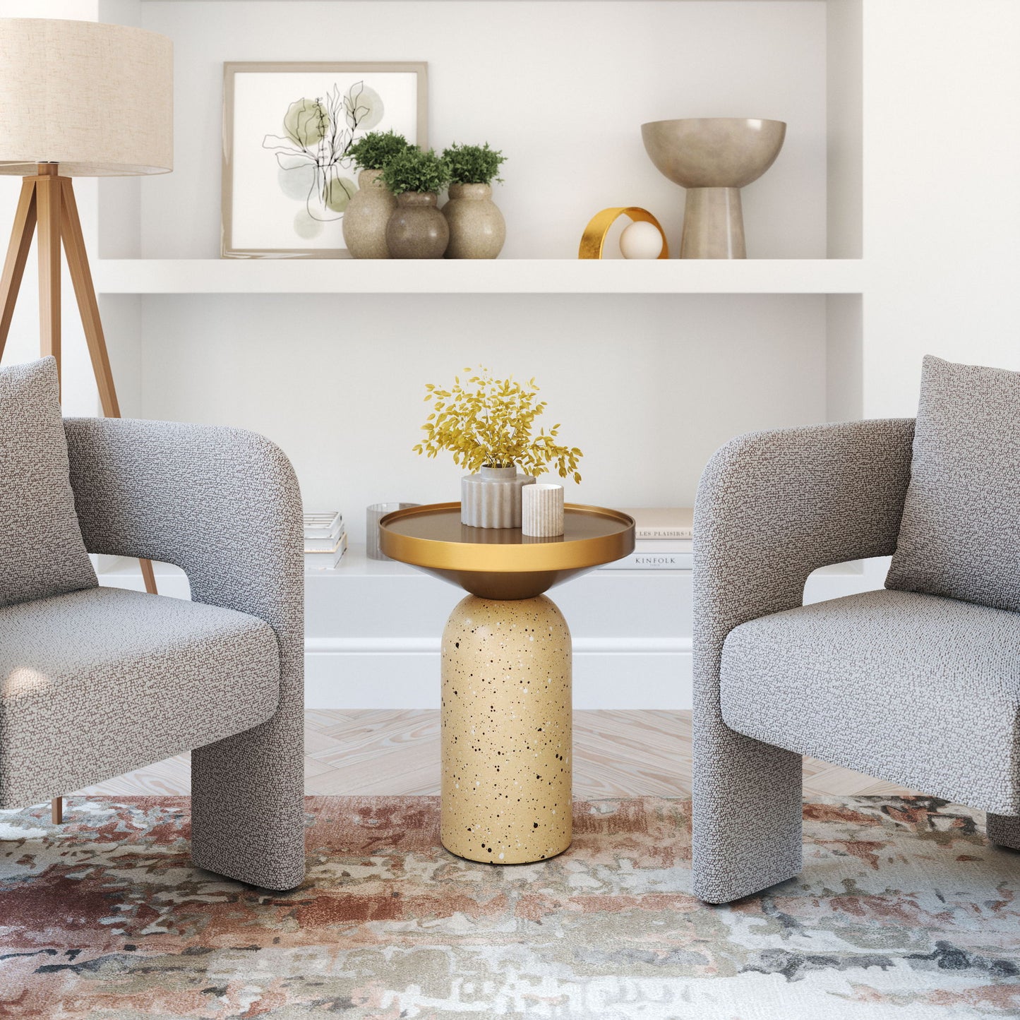 Cendre - Side Table - Gold / Beige