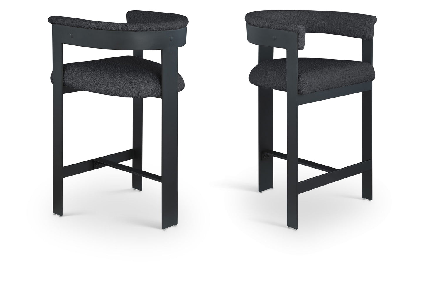 Romeo - Boucle Counter Stool With Black Base (Set of 2)