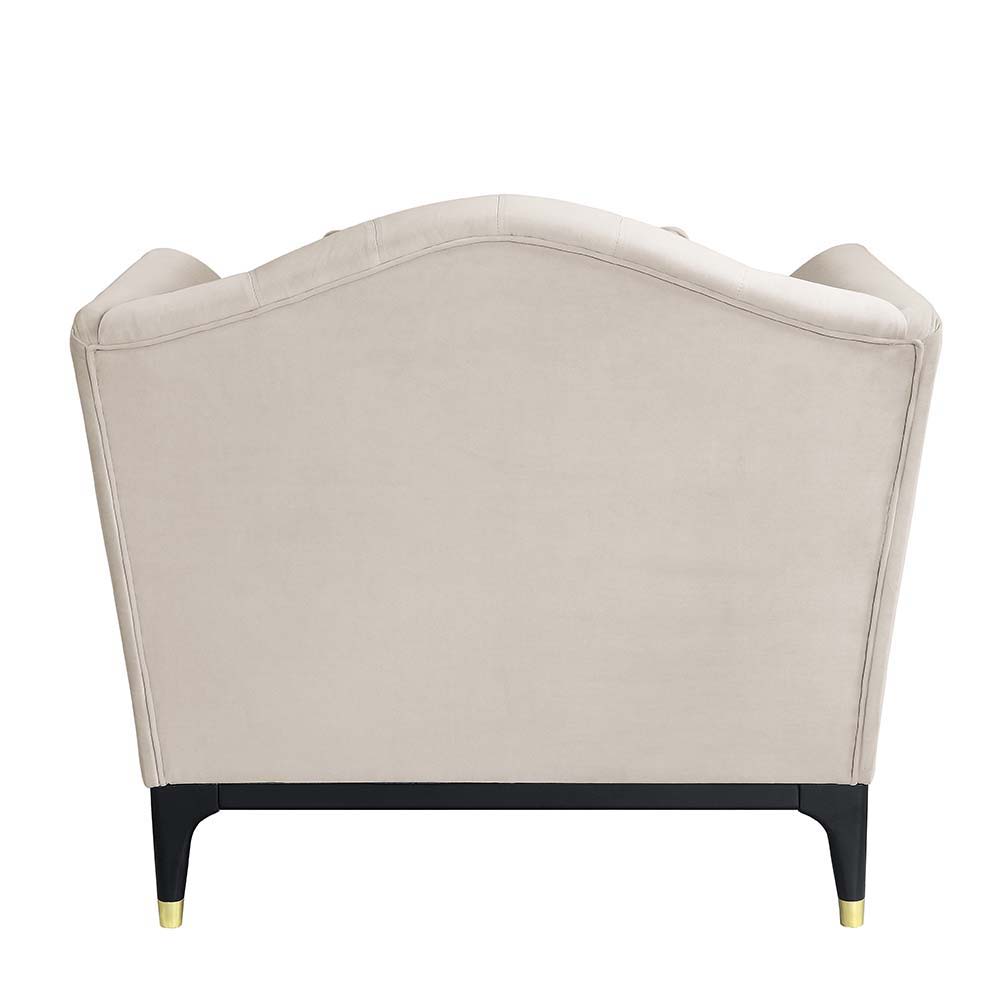 Tayden - Chair With 2 Pillows - Beige Velvet