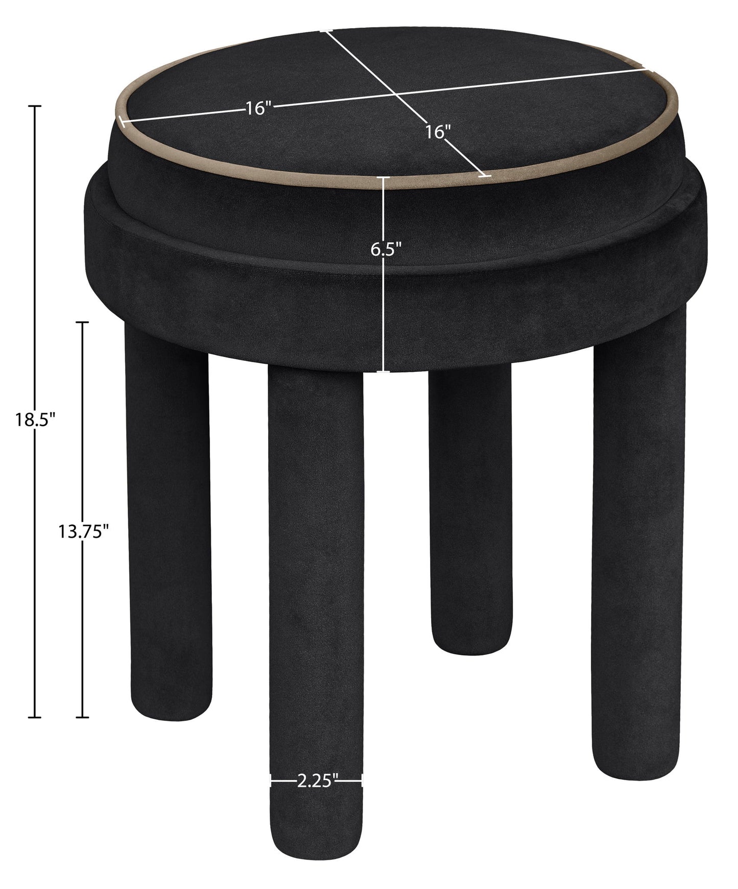 Velin - Velvet Ottoman / Stool