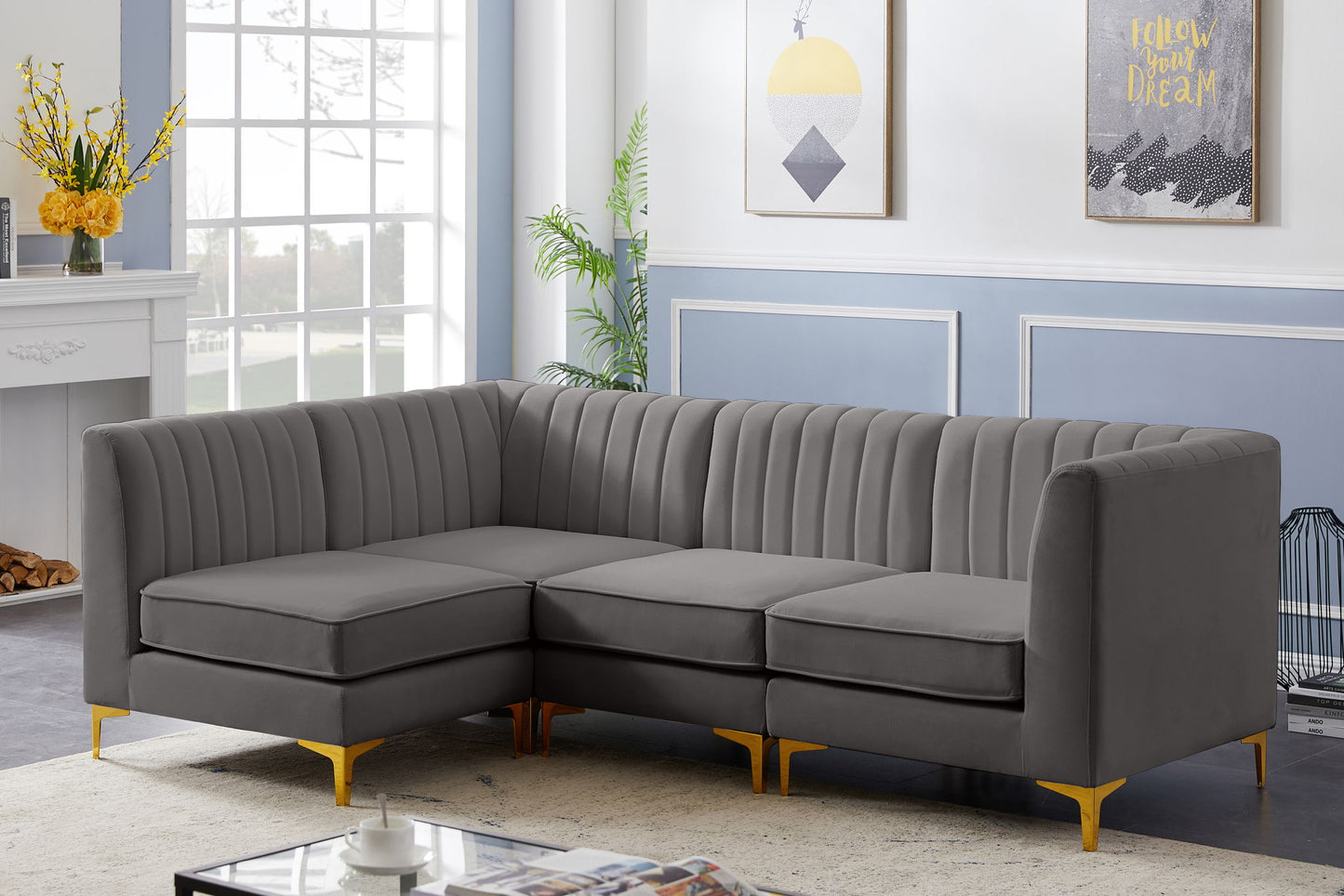 Alina - 4 Piece Modular L-Shaped Sectional