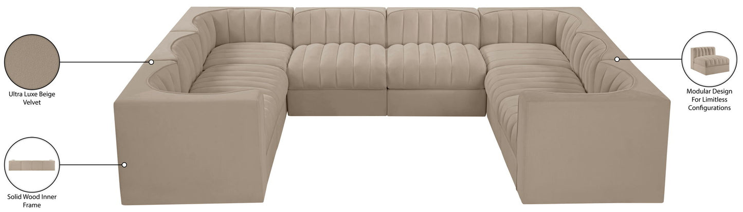 Rummi - Velvet Performance Fabric Upholstered Modular Sectional