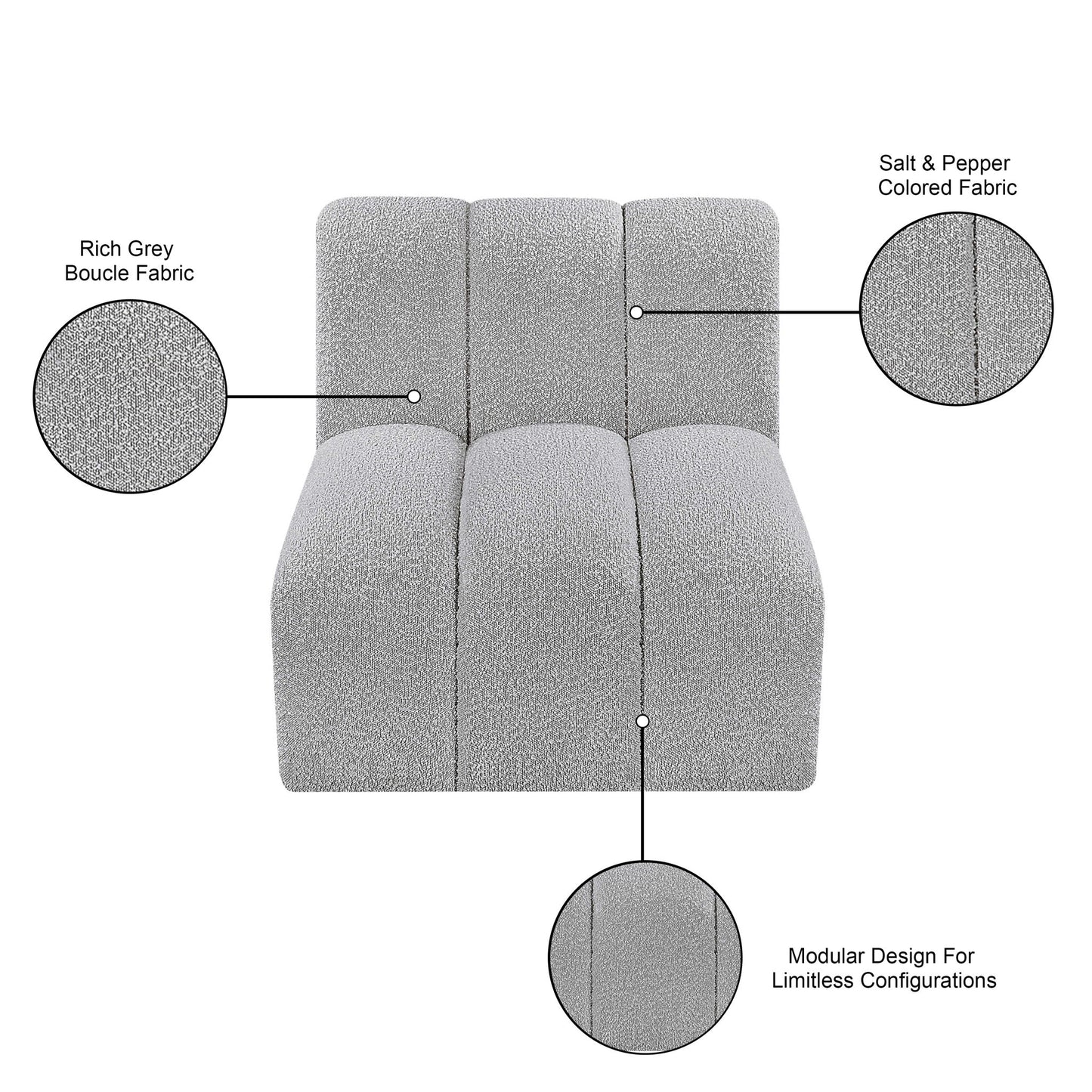 Arc - Boucle Fabric Straight Chair