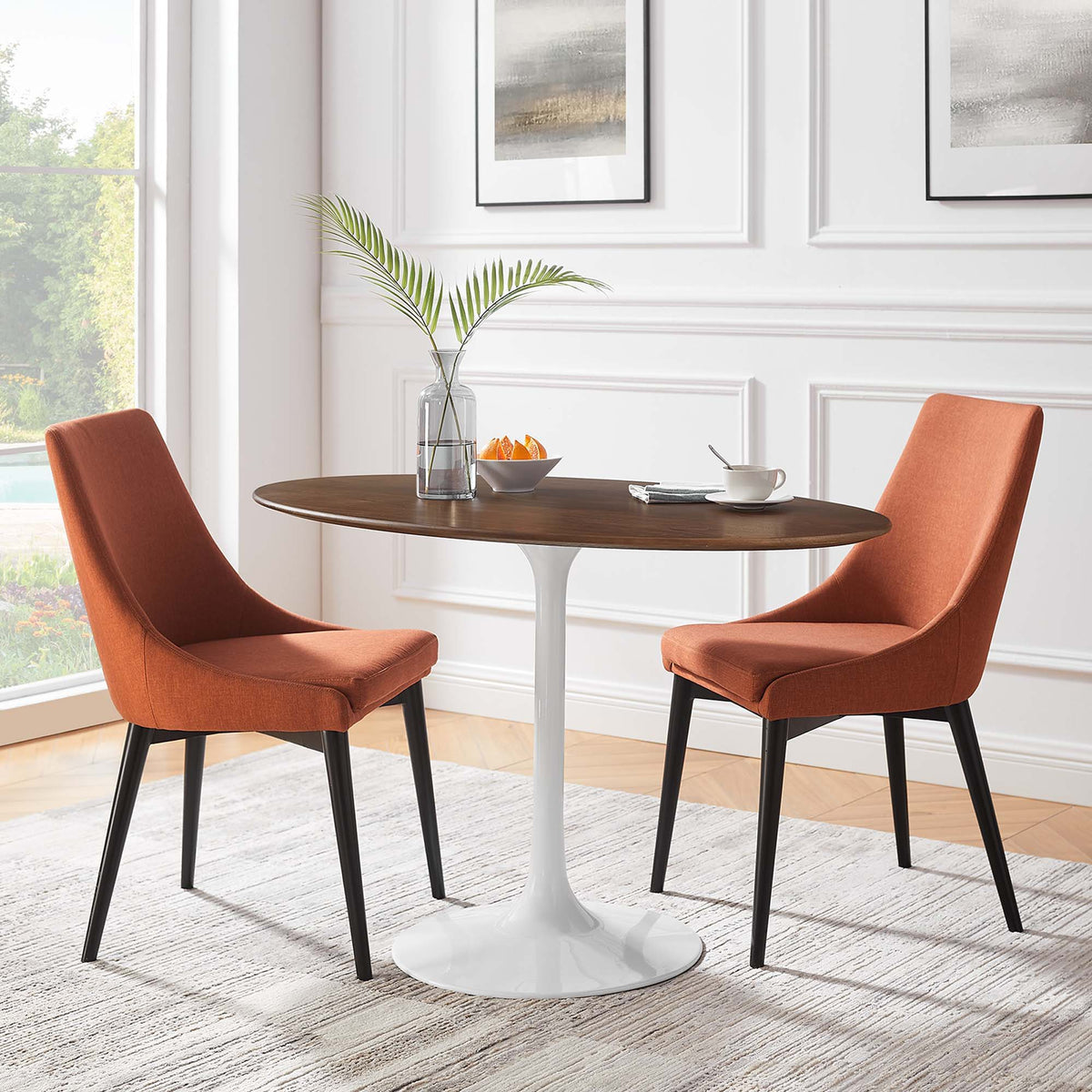 Lippa Oval Wood Dining Table - 48", Walnut