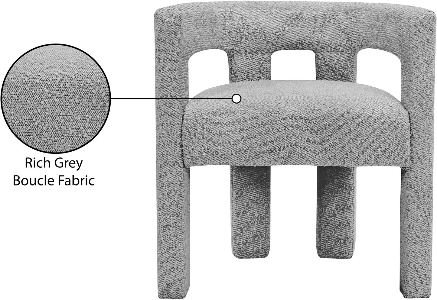 Athena - Boucle Fabric Dining Chair
