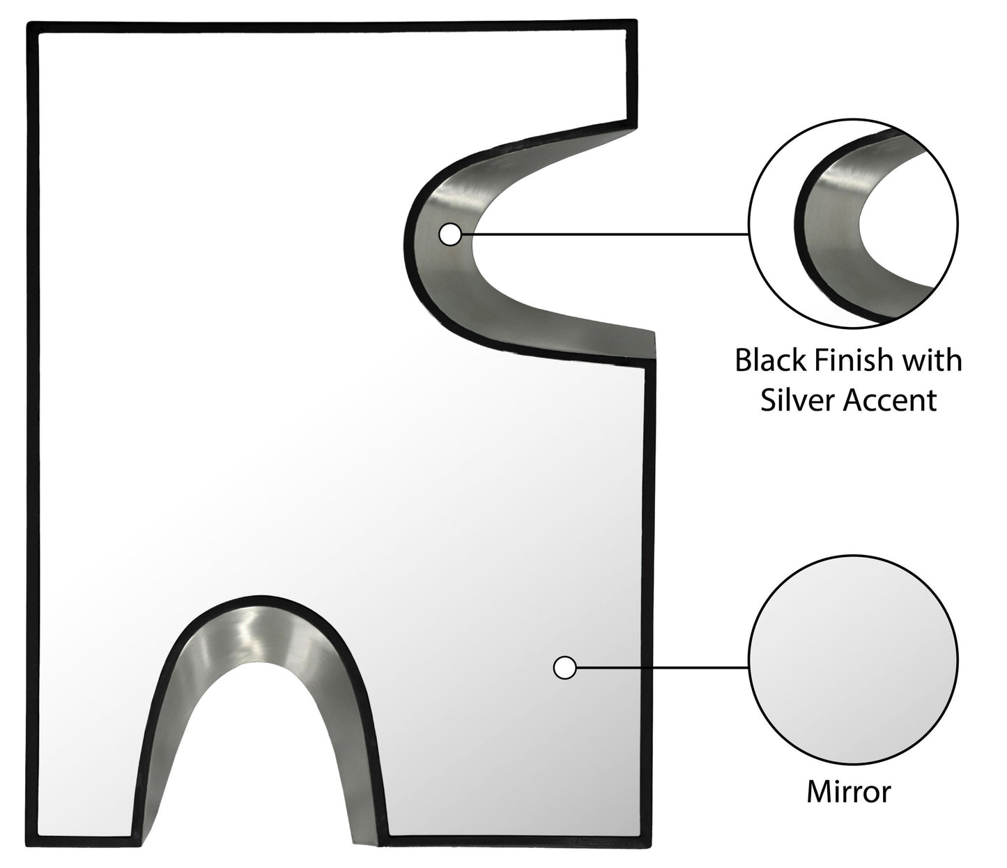 Soleil - Mirror With Silver Accent