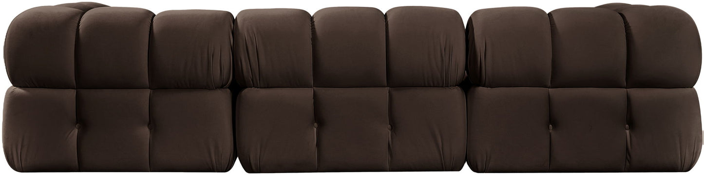 Orin - Velvet 4 Piece Modular Sectional With Chaise