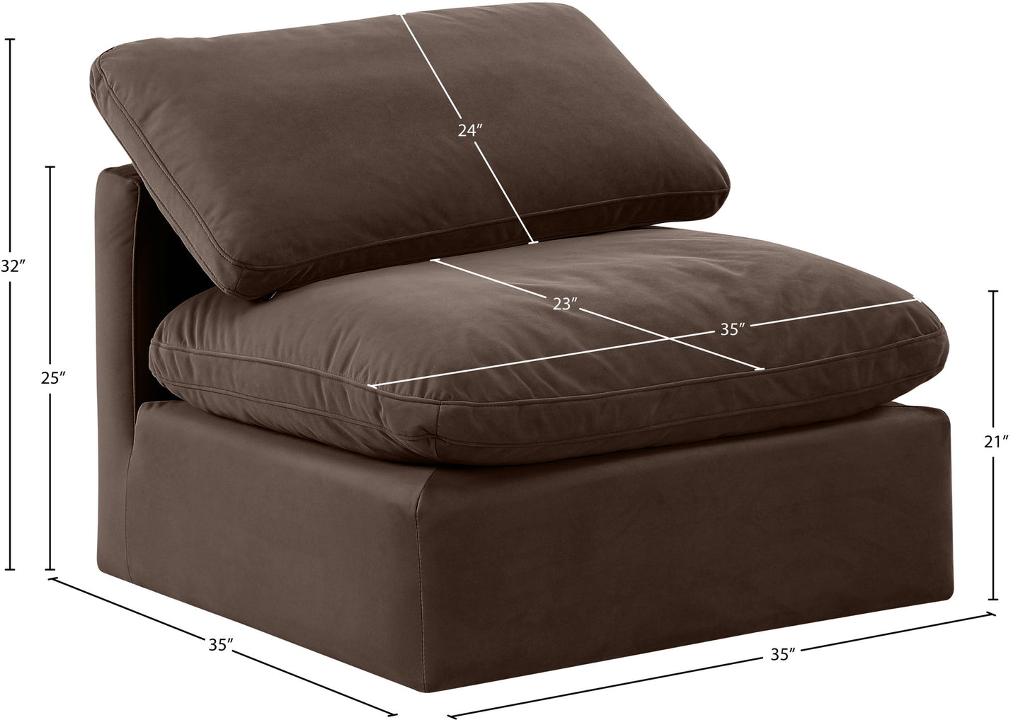 Indulge - Velvet Armless Chair