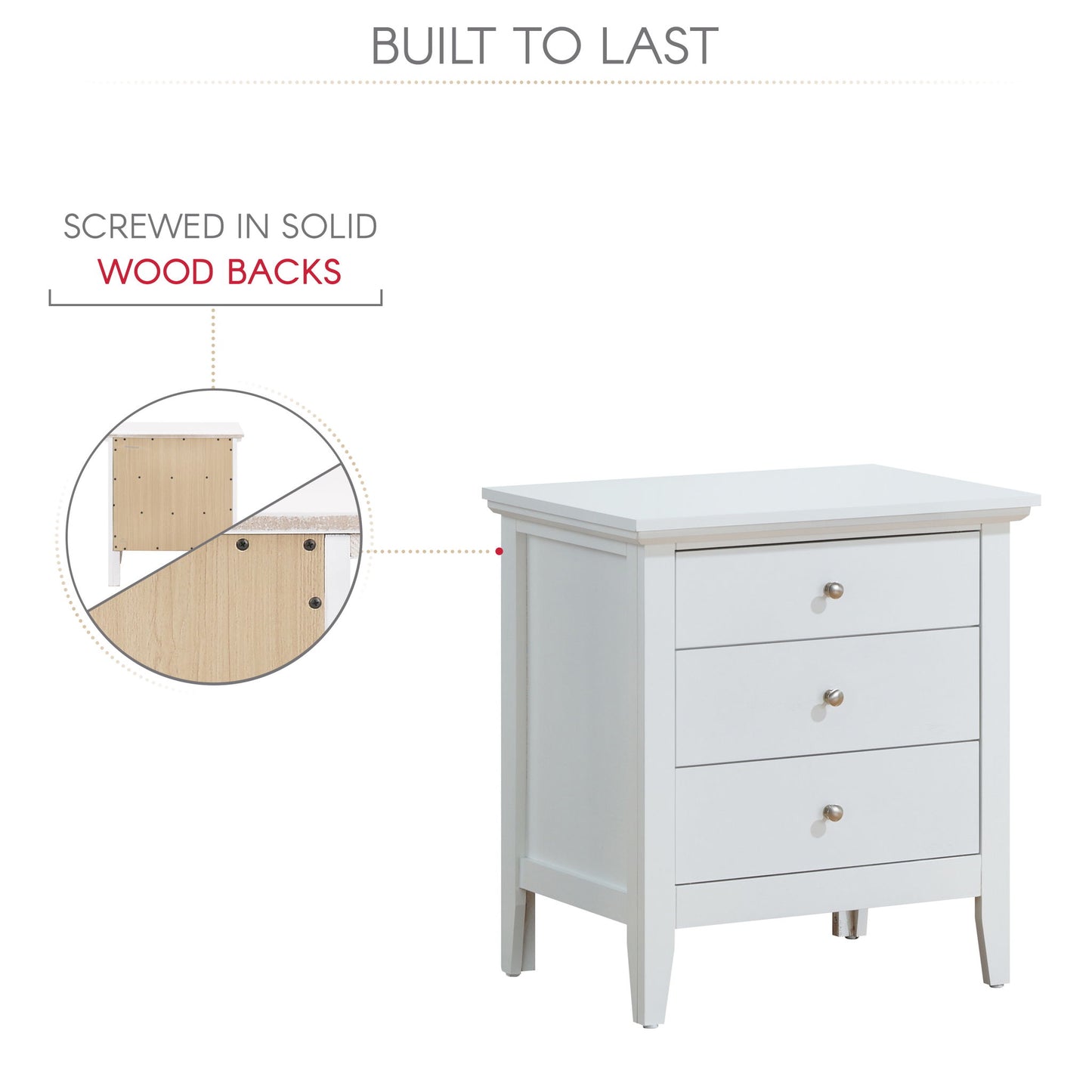 Glory Furniture - Hammond - 3 Drawer Nightstand