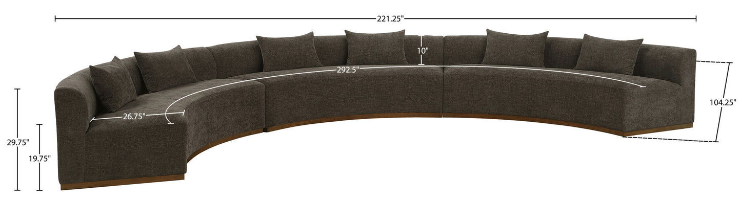 Avanti - Chenille Fabric Upholstered 3 Piece Modular Sectional