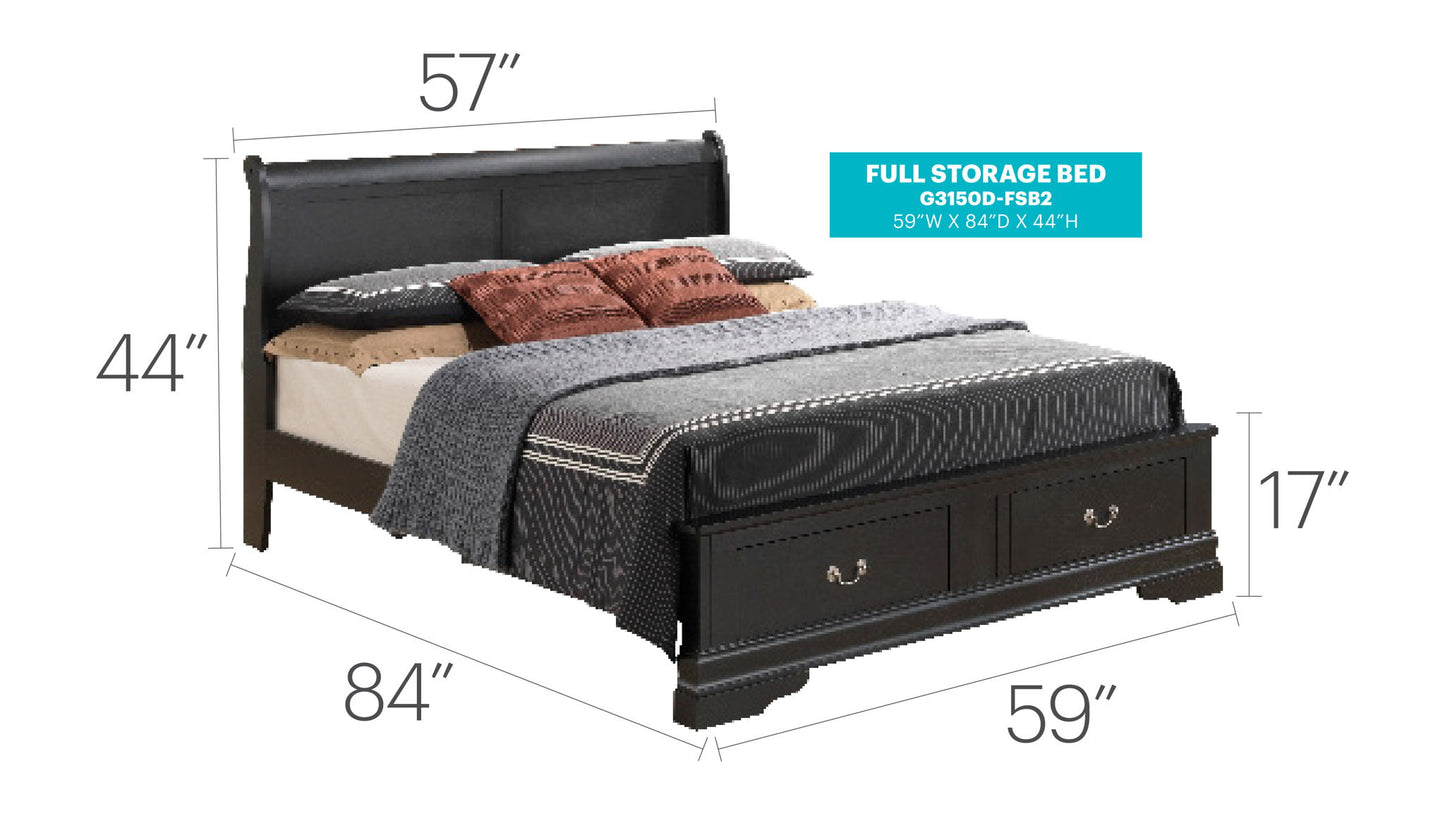 Glory Furniture - Louis Phillipe - Storage Bed