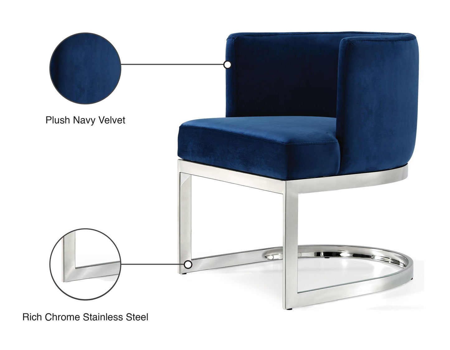 Gianna - Dining Chair with Chrome Legs
