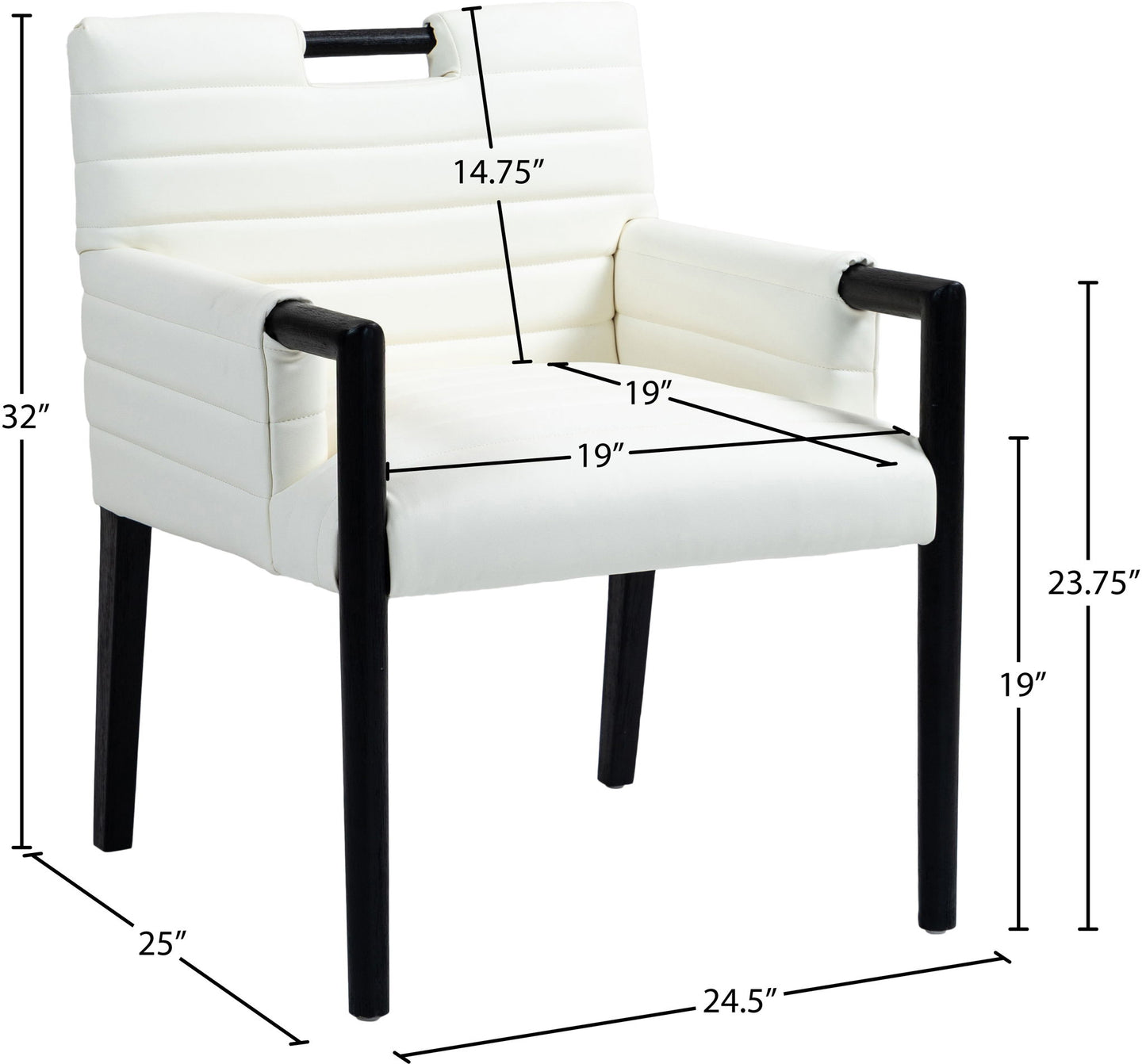 Aimee - Dining Arm Chair - Black Legs