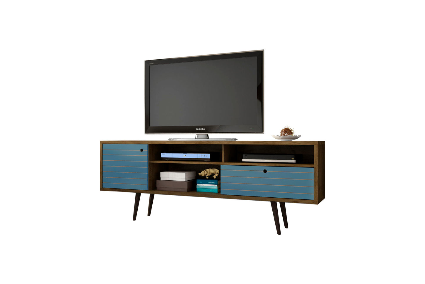 Manhattan Liberty - 71" TV Stand With Rustic Brown Frame