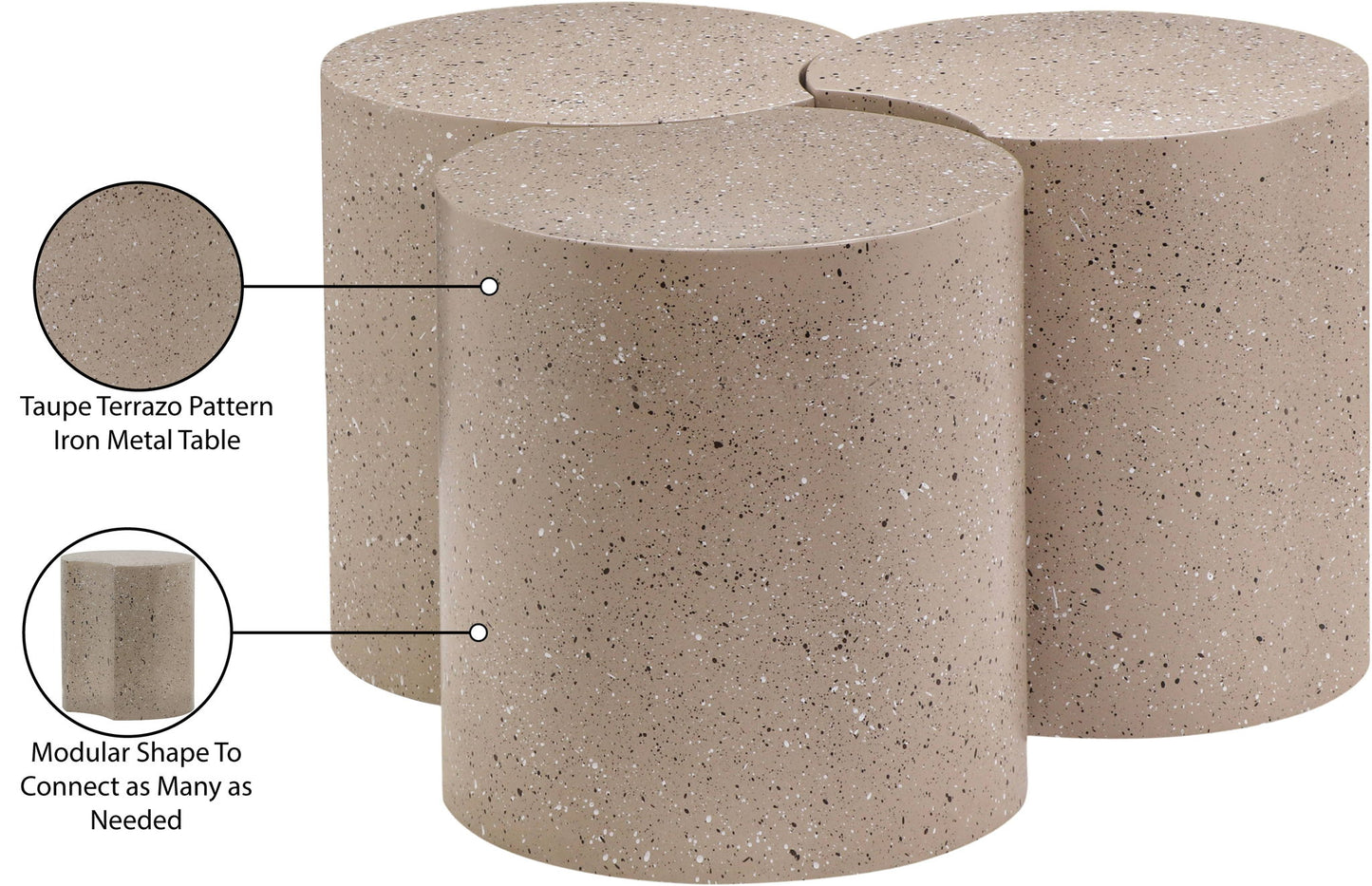 Dimple - 3 Piece Modular Coffee Table - Terazzo Finish