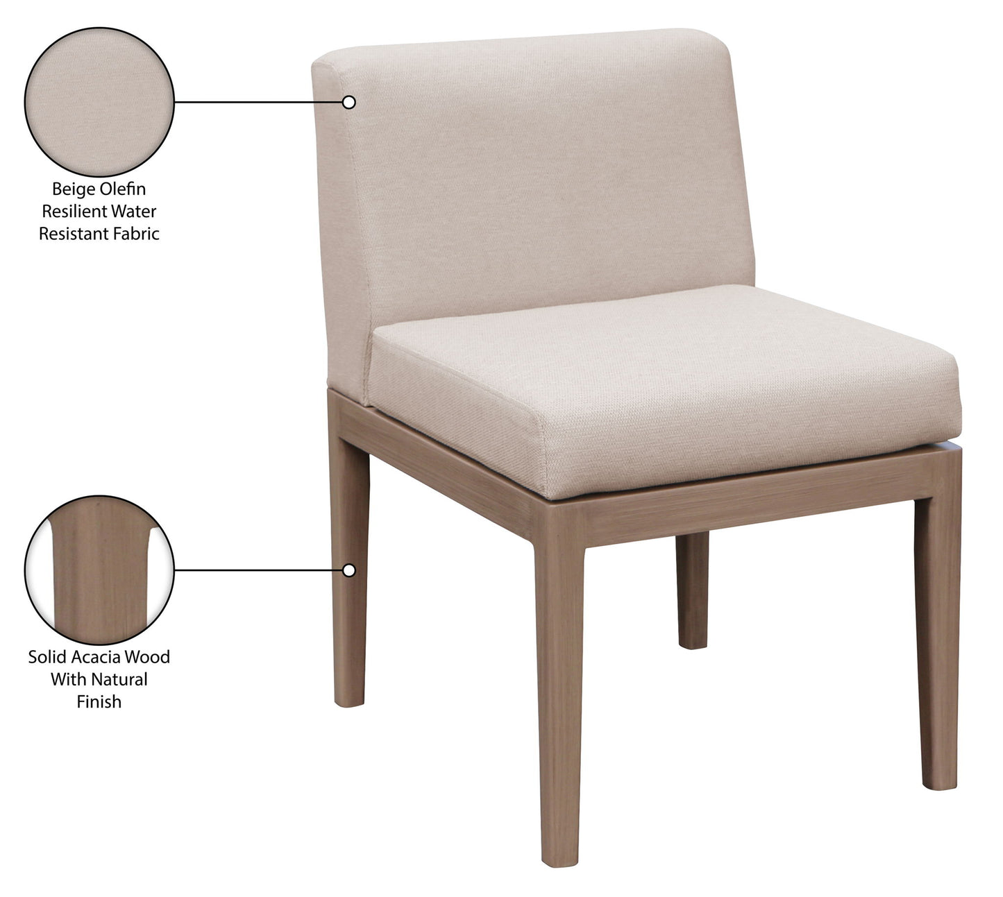 Solace - Olefin Performance Fabric Outdoor Patio Dining Side Chair