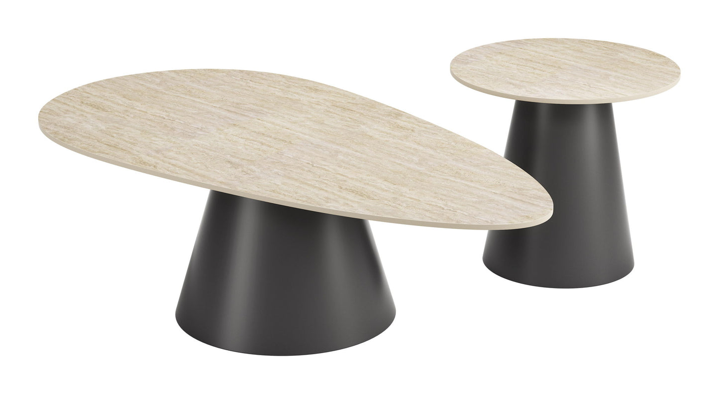 Reyes - Coffee Table Set - Natural / Black