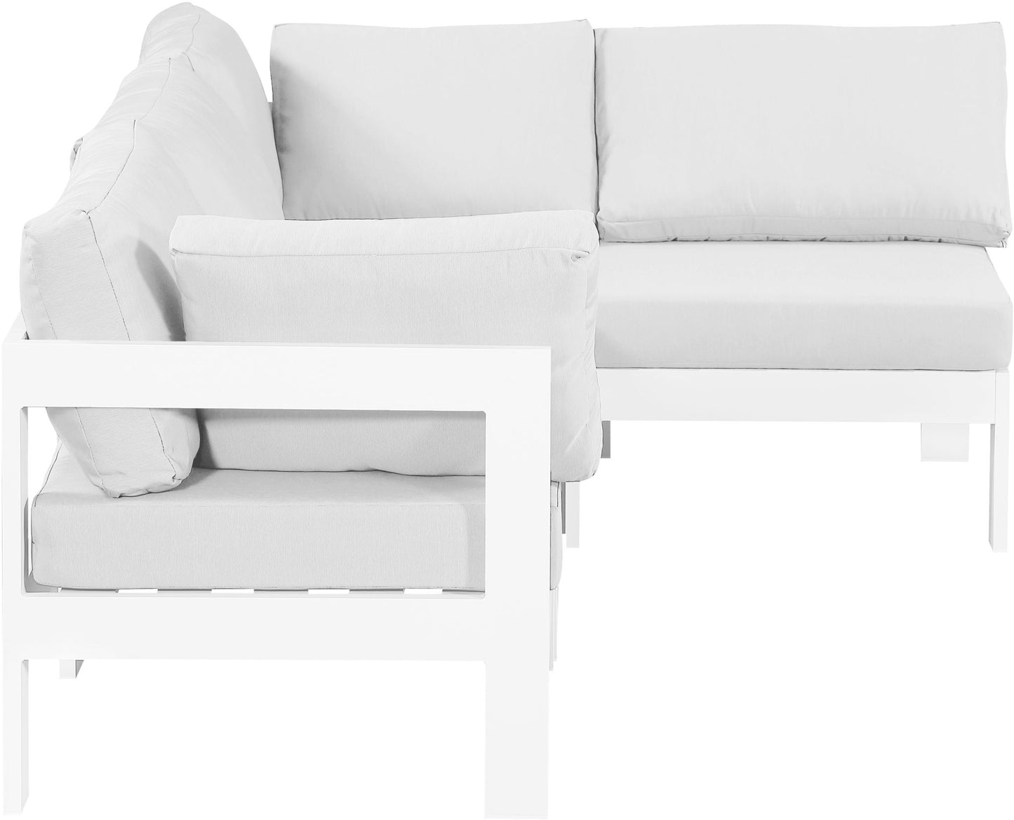 Nizuc - Outdoor Patio 4 Piece Modular Sectional With White Frame