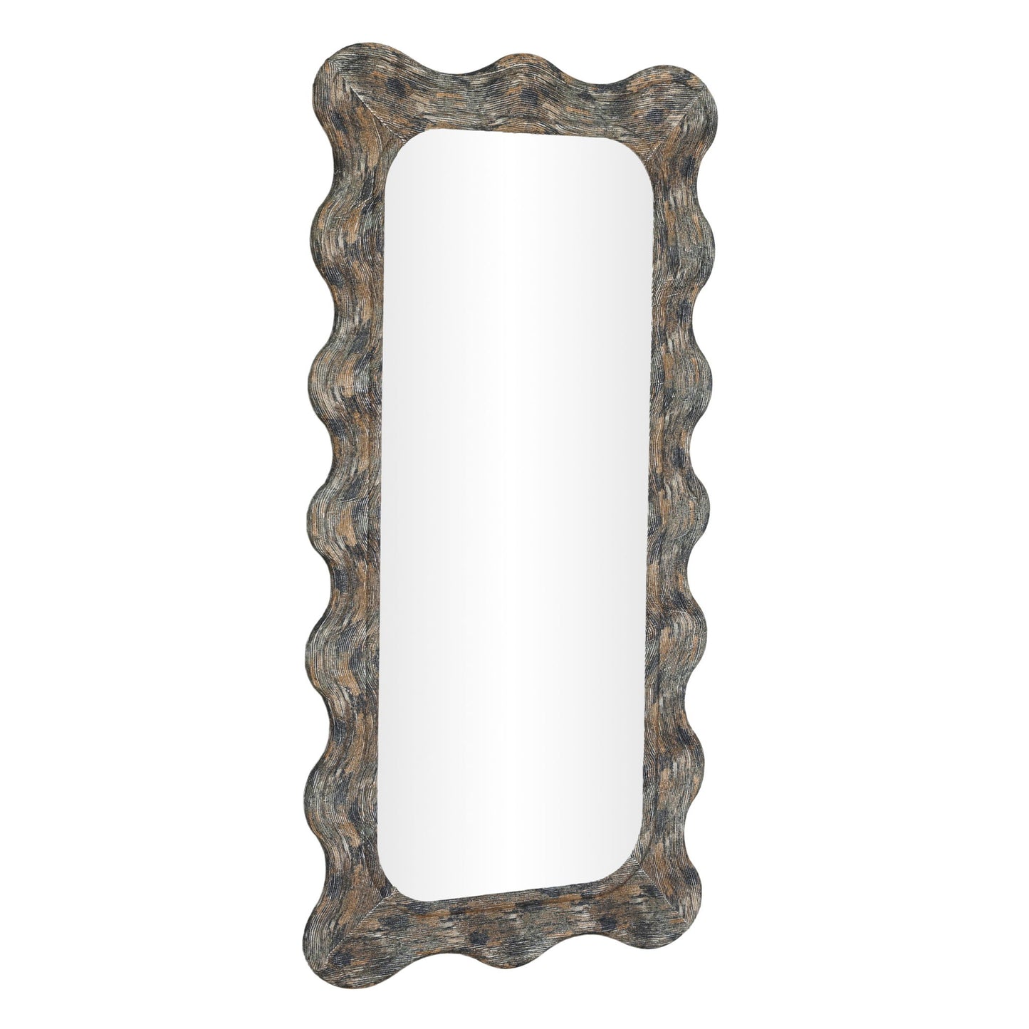 Charlene - 39" x 75" Squiggle Wall Mirror - Watercolor Print