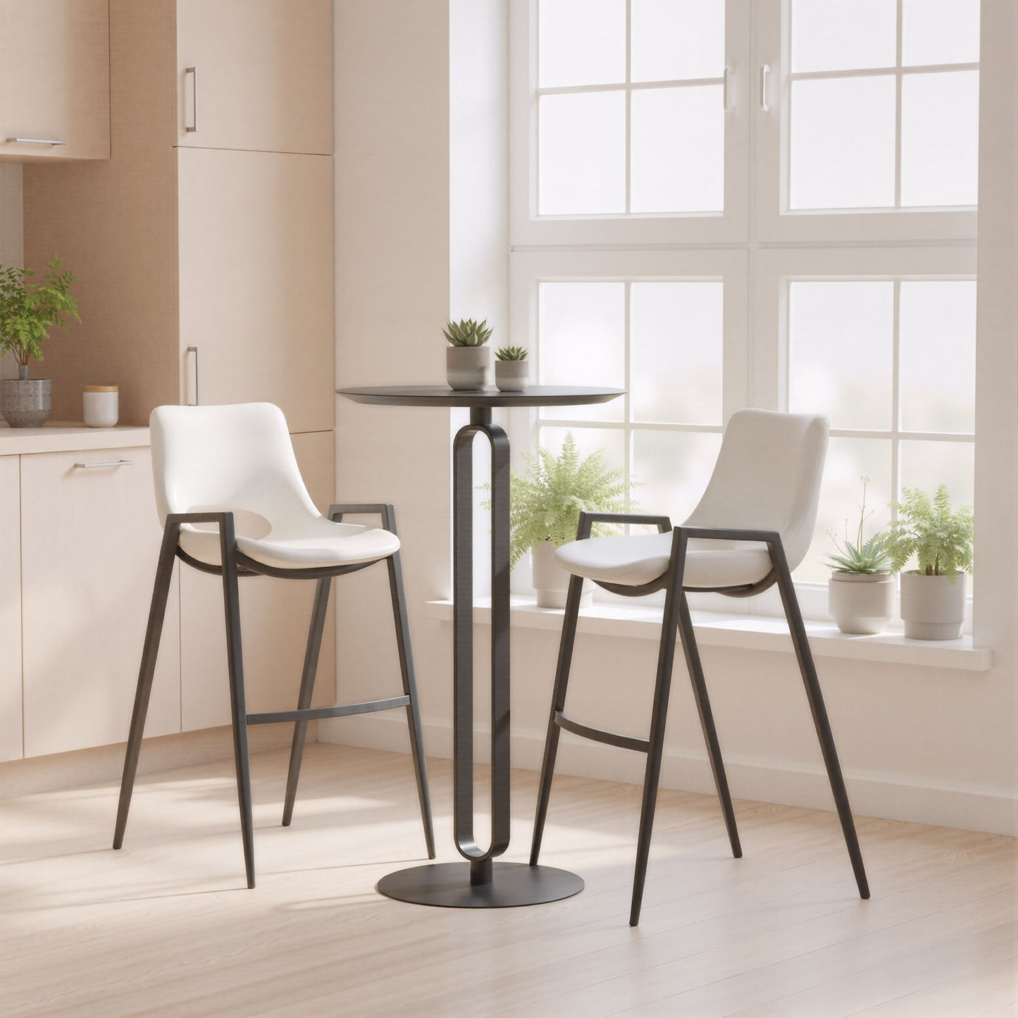 Desi - Bar Chair With Black Legs (Set of 2)