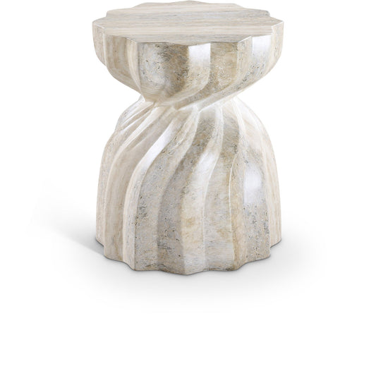 Caserta - Concrete End Table - Travertine