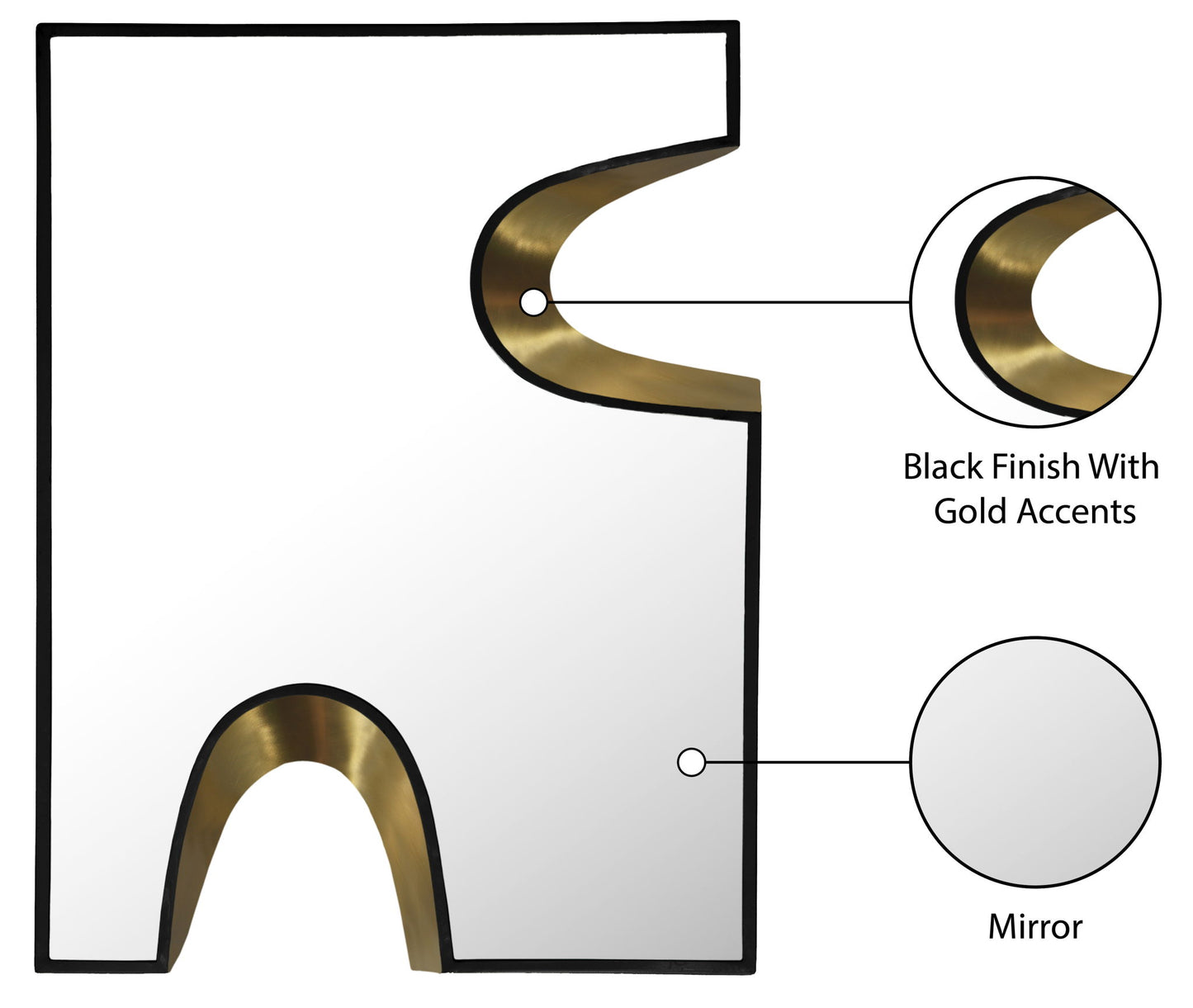 Soleil - Mirror With Gold Accent
