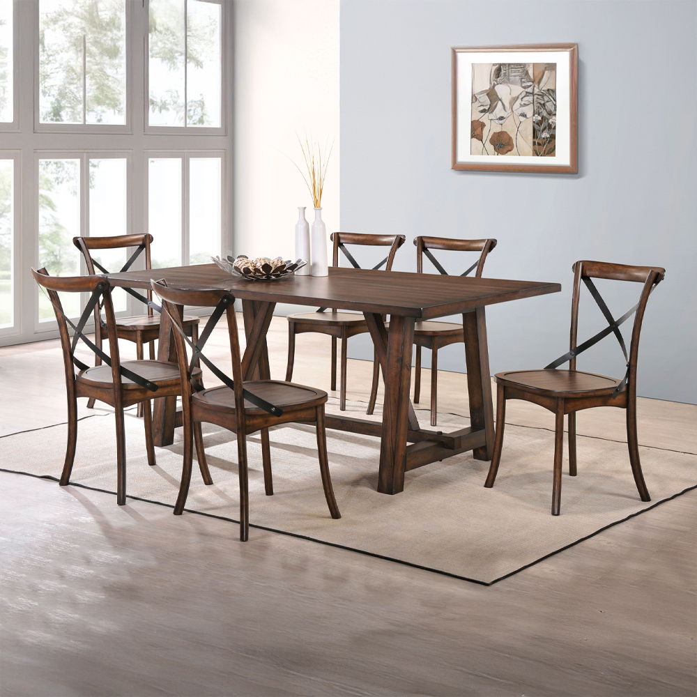 Kaelyn - Side Chair (Set of 2) - Dark Oak & Black Metal