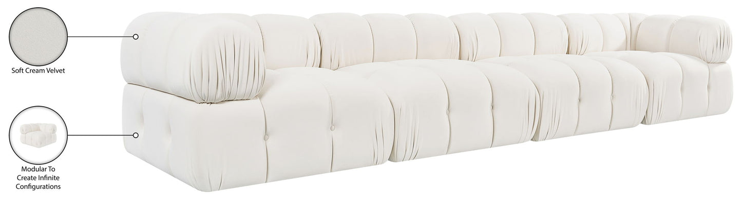 Orin - Fabric Velvet 4 Piece Modular Sofa