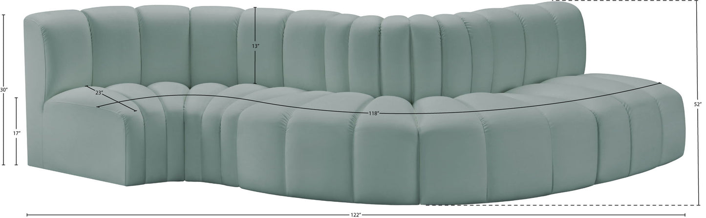 Arc - Faux Leather 5 Piece Modular Sofa