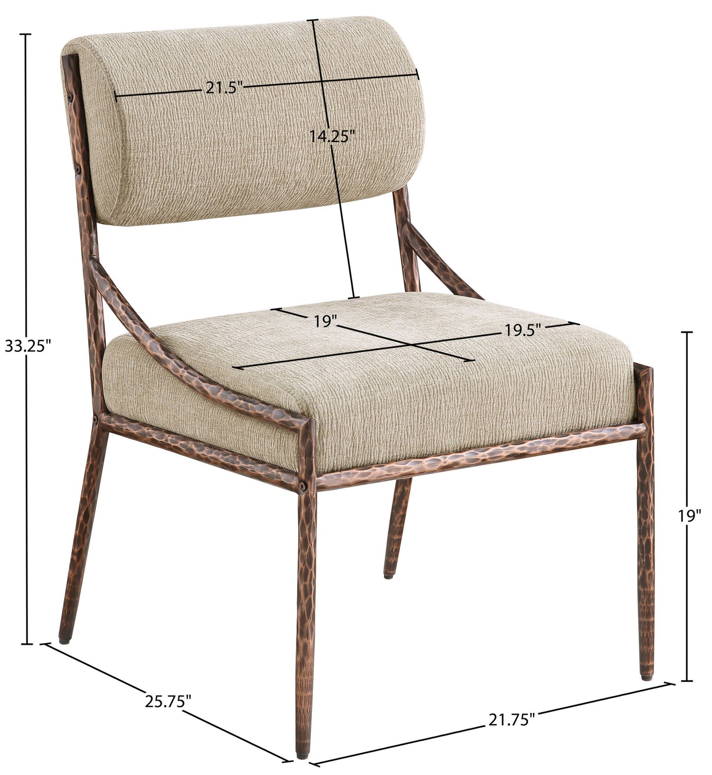 Bastille - Upholstered Dining Side Chair (Set of 2) - Bronze Frame