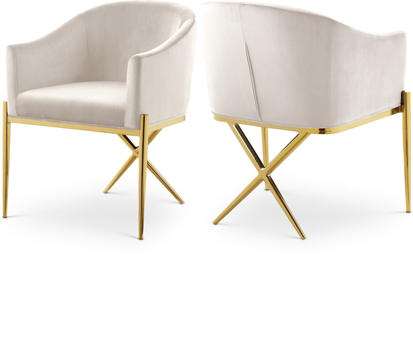 Xavier - Dining Chair with Gold Legs