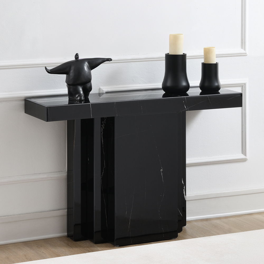 Drisana - Console Table - Black Mirrored