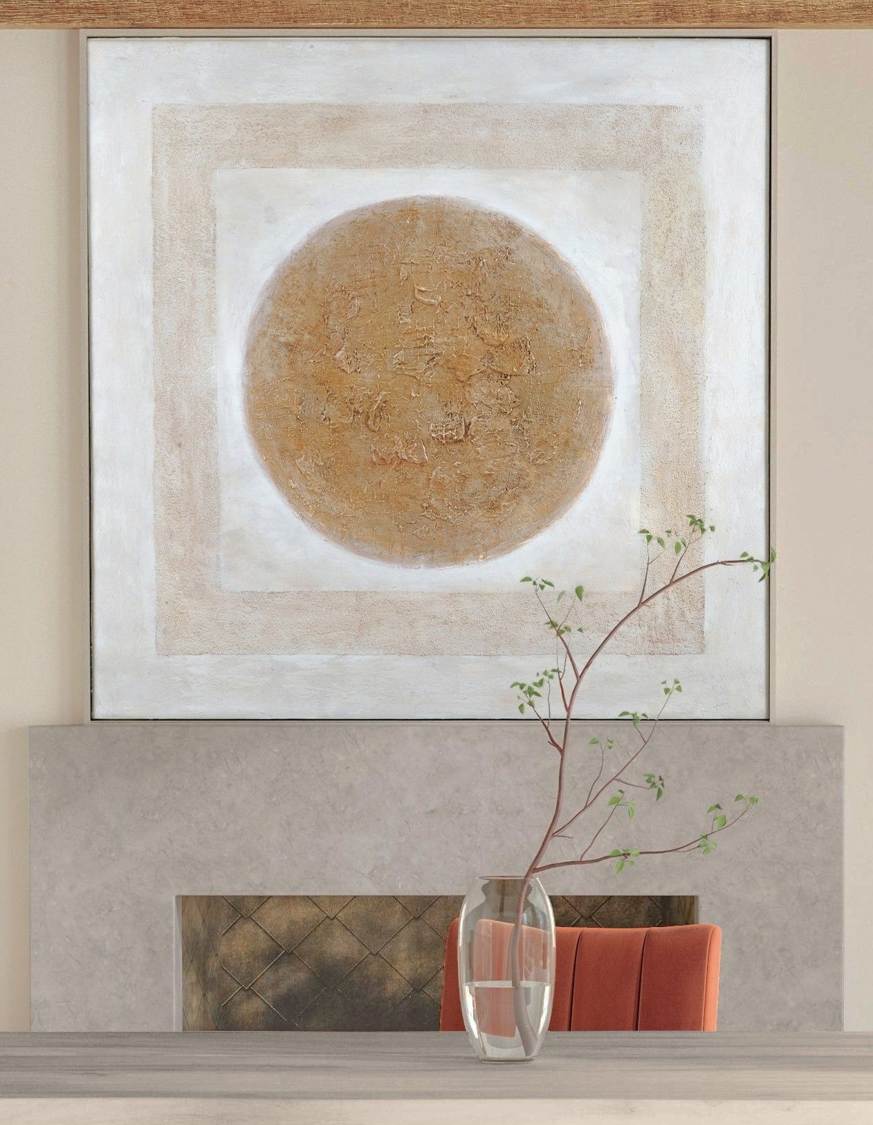 Central Canvas Art - Beige